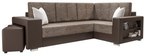 Rohová sedacia súprava Lush (hnedá + tmavohnedá) (P). Akcia -20%. Vlastná spoľahlivá doprava až k Vám domov. 1062064