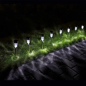 InternetovaZahrada Sada 8 LED solárnych lámp - biela