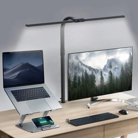 Stolná LED lampa FILO, svorka, USB, diaľkový ovládač