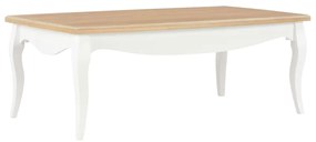 Konferenčný stolík, biely a hnedý 110x60x40cm, borovicový masív