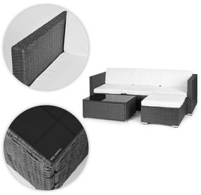 MultiGarden Záhradný set nábytku, rohová sedačka, stôl, modulárny, technoratan - sivá MultiGarden