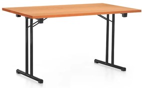 Skladací stôl 140 x 80 cm, čierna podnož, buk