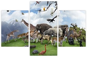 Obraz - Zvieratká na ostrove (90x60 cm)