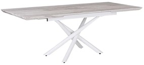 Rozkladací jedálenský stôl 160/200 x 90 cm mramorový efekt/biela MOIRA Beliani