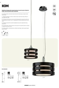 Redo 01-627 - Luster na tyči KIM 4xE14/28W/230V lesklý chróm/čierna