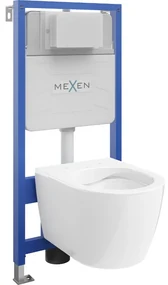 Mexen podomietkový WC systém Felix Slim s WC misou Carmen, biela- 6103388XX00