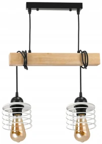 BERGE Závesné stropné svietidlo LED drevený trám 2xE27 Luster Spring White