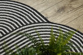 Koberec ORGANIC 1835 geometrický, čierny / sivý