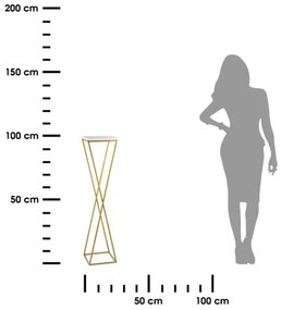 Stojan na kvety LOFT 100x24 cm zlatá/biela