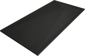 Mexen Stone+ kompozitná obdĺžniková sprchová vanička 200 x 100 cm, čierna, kryt čierny - 44701020-B
