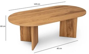 Konferenčný stolík OVAL 60x120 cm hnedá