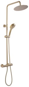 Rea Vincent, sprchový set s termostatickou batériou a dažďovou hlavicou 25cm, zlatá matná, REA-P6602