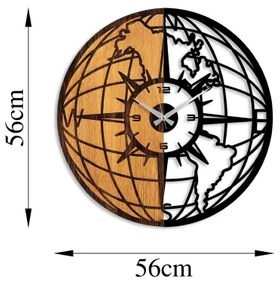 Nástenné hodiny pr. 56 cm 1xAA drevo/kov