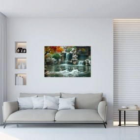 Obraz - Ázijské jazierko (90x60 cm)