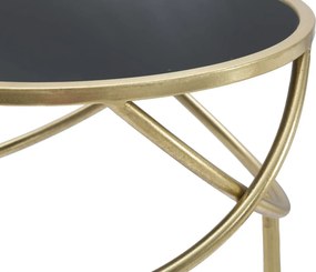 Príručný stolík Ring 40 cm čierno-zlatý