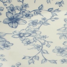 Súprava 6 plytkých tanierov Nežné kvety 26 cm, modrá