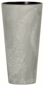 Kvetináč TUBUS SLIM BETON EFFECT s vložkou 30 cm,sivý