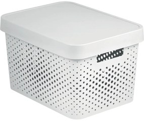 Curver Úložný box INFINITY 17l s vekom biely dierovaný