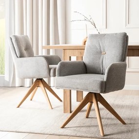 Otočná stolička Alesund - Šedá, s pružinovým jadrom