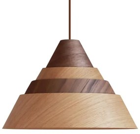 Drevený luster na lanku 1xE27/60W/230V pr. 33 cm masív/dub/orech/kaučukovník