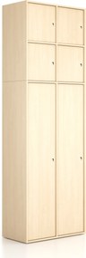 Nadstavba pre skrine FRAME, 4x dvere, 872 x 450 x 854 mm, cylindrický zámok, breza