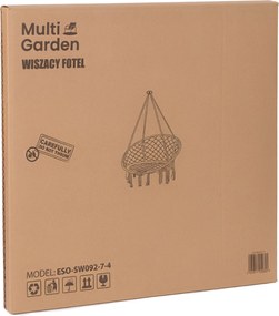 MultiGarden Závesné boho záhradné kreslo - sivé MultiGarden