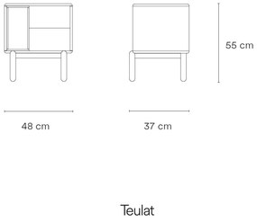 Tmavosivý nočný stolík Corvo - Teulat
