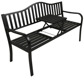 Čierna kovová záhradná lavica Segula - Garden Pleasure