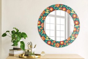 Geometrické ovocie a listy Okrúhle dekoračné zrkadlo
