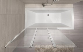 Rea Agat-3, vaňová zástena, 3-krídlová, 120 x 140 cm, chróm-transparentná, REA-W0301
