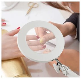 Extol - LED Stmievateľná stolná lampa s lupou LED/8W/5V 2900/4500/7500K biela