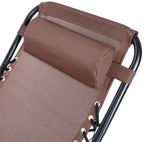 4Home Záhradné plážové polohovacie kreslo Relax, hnedá
