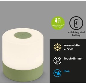 Briloner 7461019 - LED Stmievateľná nabíjacia stolná lampa LED/2W/5V IP44 zelená
