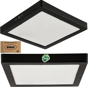 LED stropné svietidlo na povrchovú montáž 24W 2640lm 4000K Čierny štvorec