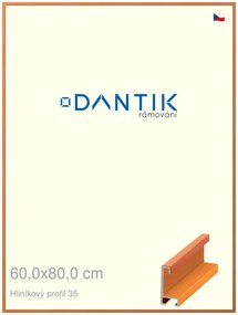 DANTIK rám na obraz 60x80 | ALU Dýha barevná oranžová (Plexi Čiré)