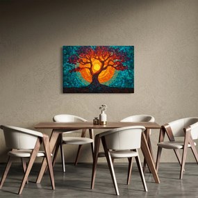 Obraz - Strom života a slnko v mozaike (90x60 cm)