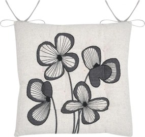 Oboustranný podsedák na židli Tilda 38x38 cm bílý/šedý