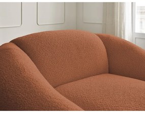 Oranžové kreslo z textílie bouclé Tina – Bobochic Paris