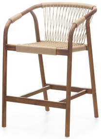 Zahradní barová židle Rovigo z masivu akáciové dřevo hnědá/béžová