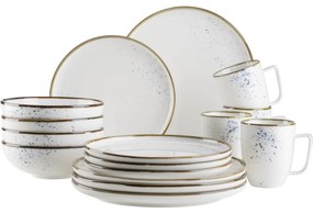 Mäser 16-dielna súprava riadu Pintar White modré bodky