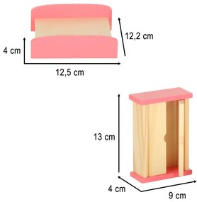 KIK Nábytok do domčeka pre bábiky drevený fialový