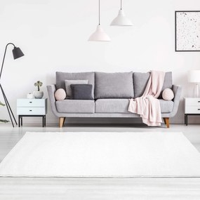 Dekorstudio Moderný koberec MODA SOFT - Biely Rozmer koberca: 80x150cm