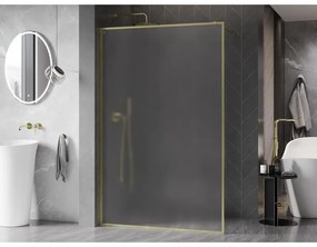 Mexen, Mexen Kioto-XF sprchová stena s rámom 100 x 202 cm, matná 10 mm, brúsené zlato - 800-100-104-55-30-X