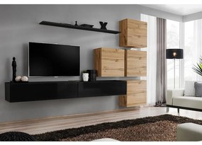 Obývacia stena Switch IX Čierna/Wotan