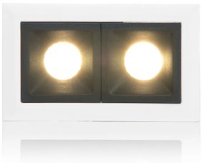 LED2 Zápustné bodové LED osvetlenie LINEAR, 4W, teplá biela, hranaté, čiernobiele
