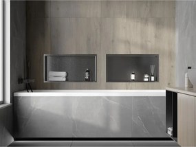 Mexen X-Wall-R, polica na zapustenie s prírubou  60 x 30 cm, grafitová matná - 19E0603010