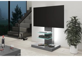 Luxusný TV stolík-stojan  MARINO šeda vysoký lesk