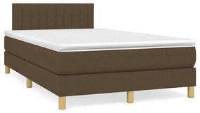 Boxspring posteľ s matracom a LED tmavohnedá 120x190 cm látka 3270105