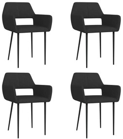 Jedálenské stoličky 4 ks, čierne, látka