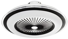 LED Stmievateľné stropné svietidlo s ventilátorom ZEPHYR LED/48W/230V čierna + DO
